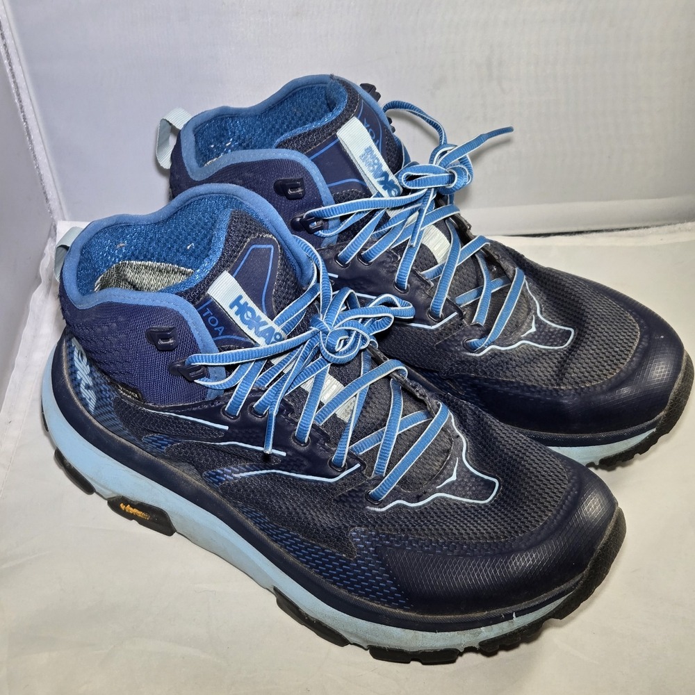 Hoka One One Sky Toa Waterproof Hiking Boots Womens Blue Vibram 1112033 Sz 10